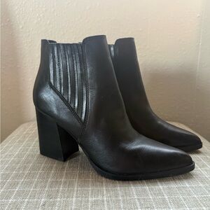 Marc Fisher black leather ankle boots